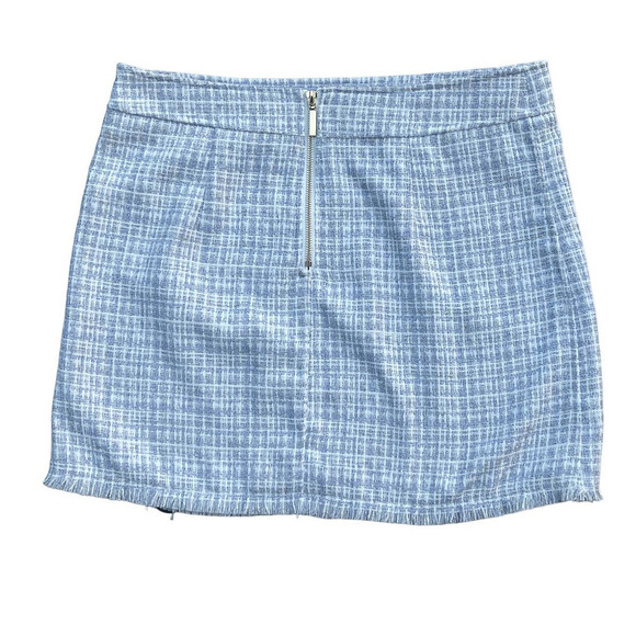 Madison d' Amelie Women's Pencil Mini Skirt SIze 8 Tweed Fringed Hem Pastel - Picture 2 of 7